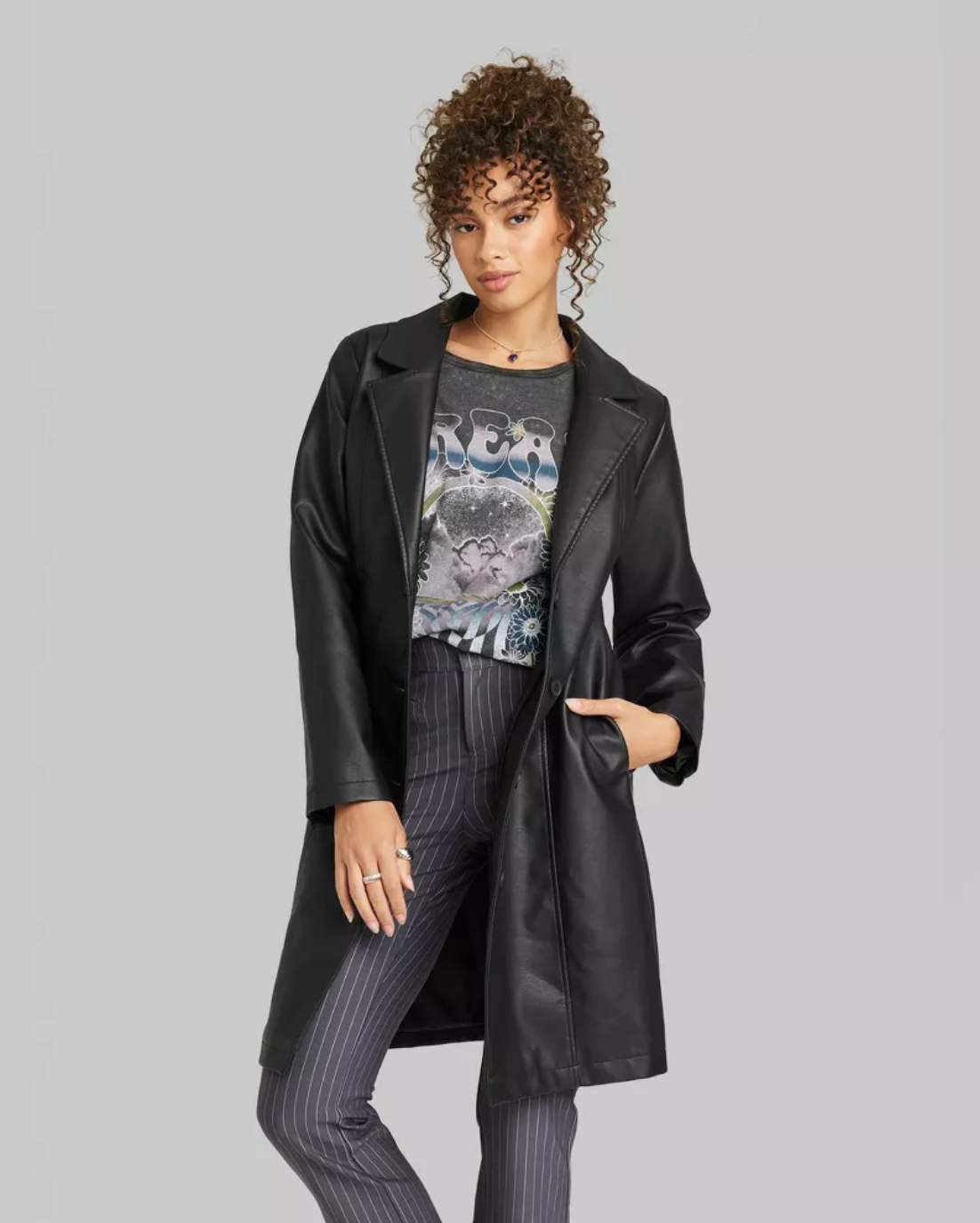 Wild Fable Faux Leather Trench Coat
