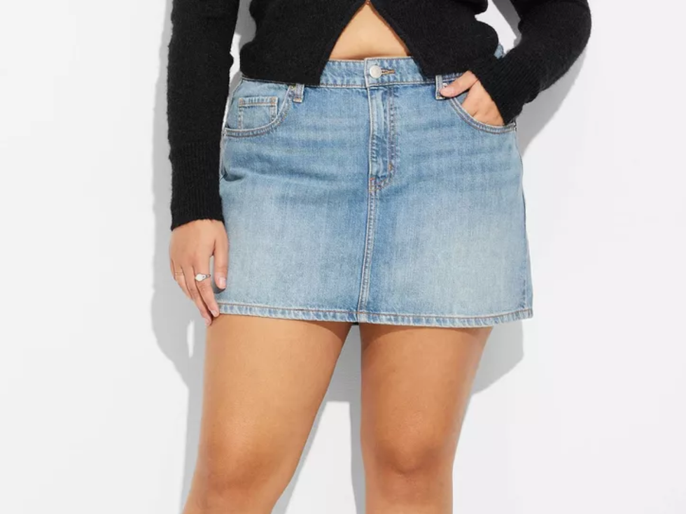 Wild Fable Mid-Rise 5-Pocket Denim Mini Skirt