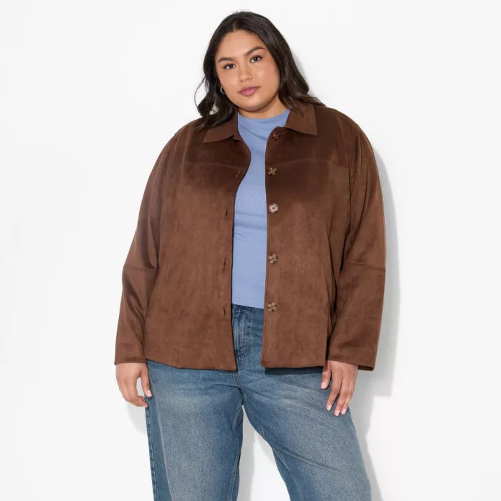 Wild Fable Pointed Collar Faux Suede Chore Coat