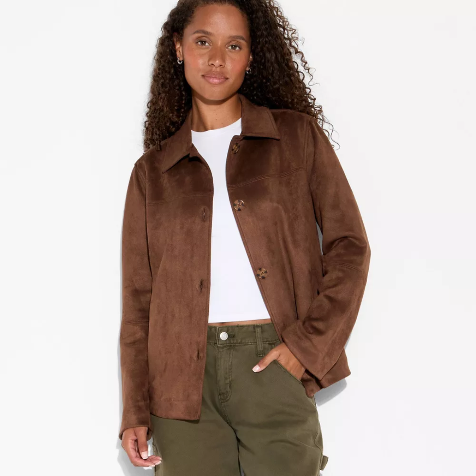 Wild Fable Pointed Collar Faux Suede Chore Coat