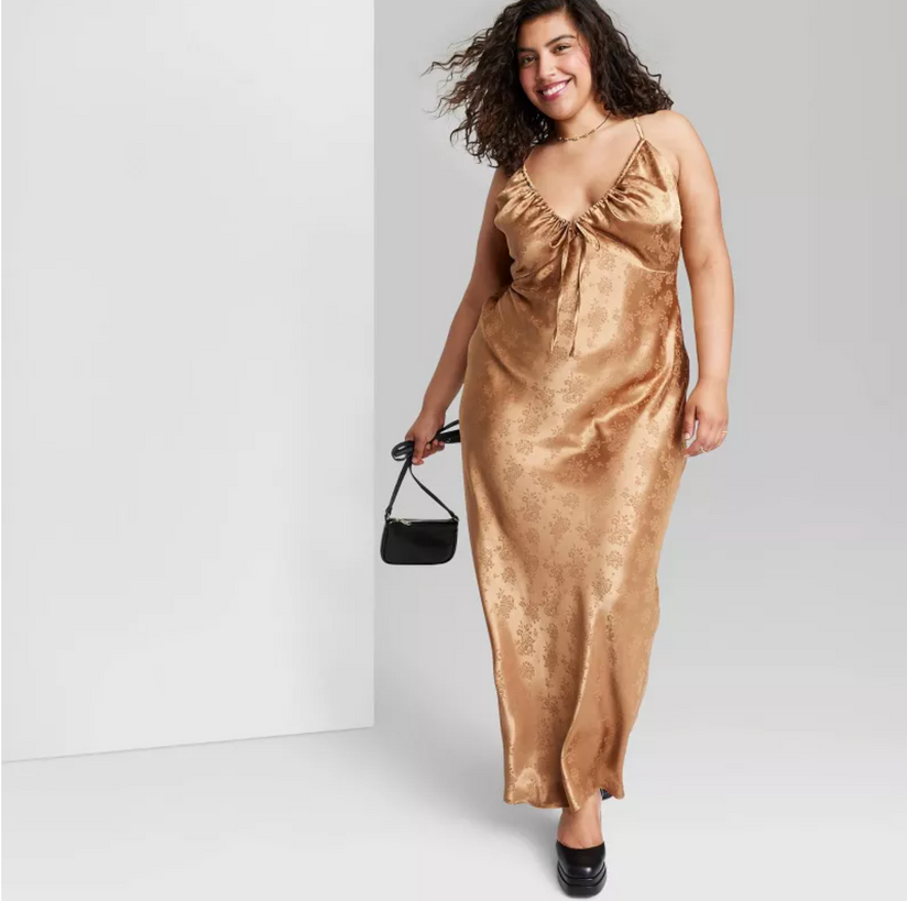 Wild Dreams Pleather Dress in Gold - Frock Candy