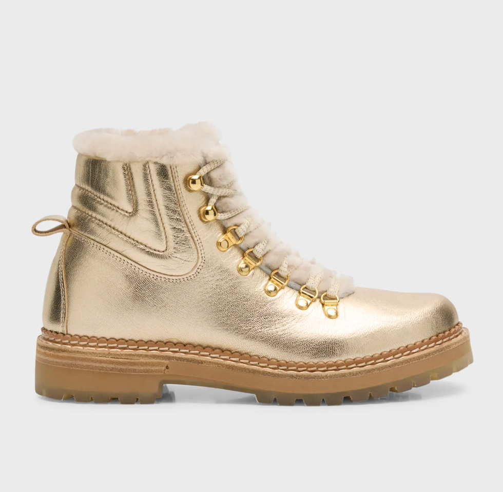 winter boots gold