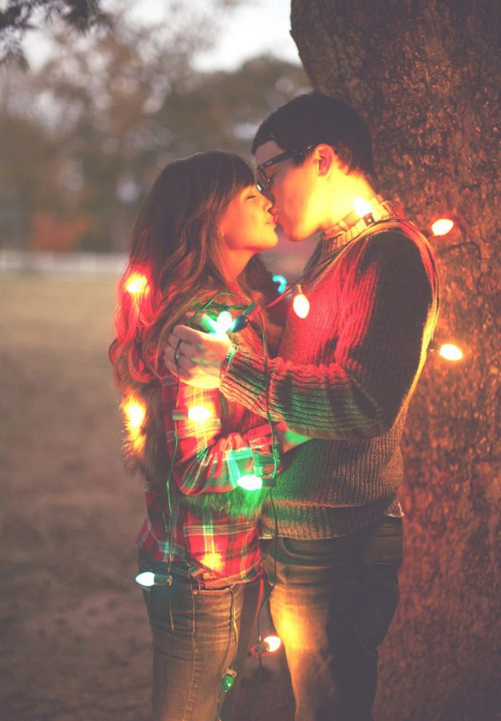 Winter Engagement Christmas Lights