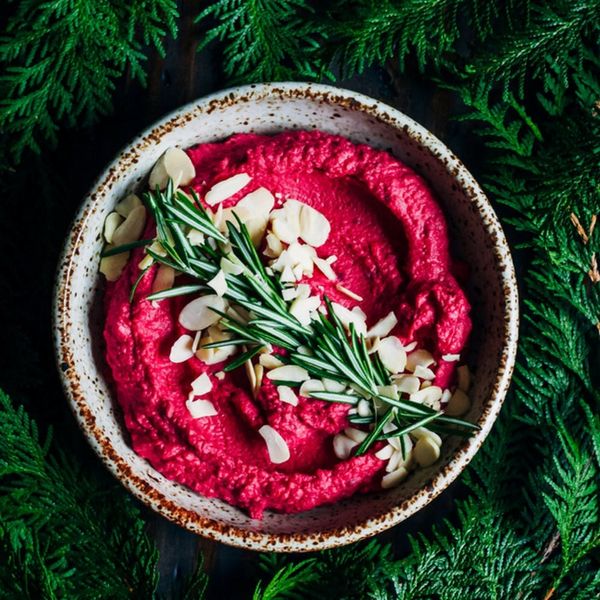 winter vegetable recipes beet hummus in a bowl