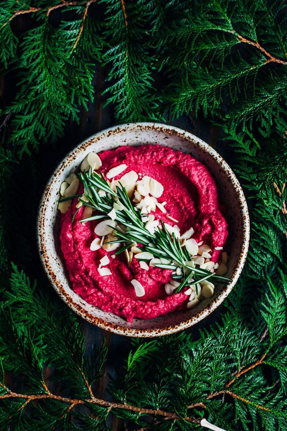 winter vegetable recipes beet hummus in a bowl