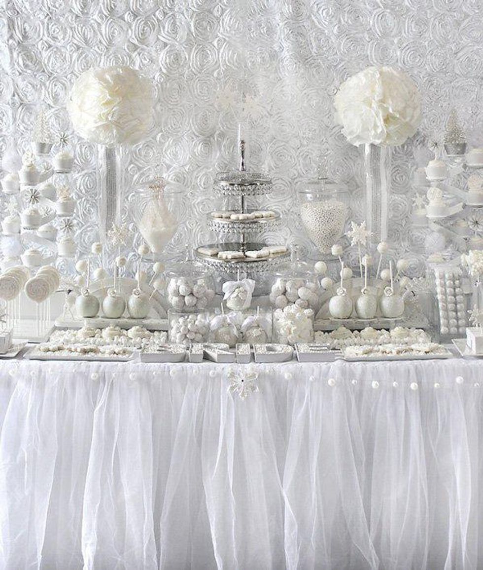 Winter Wonderland all white bridal shower theme