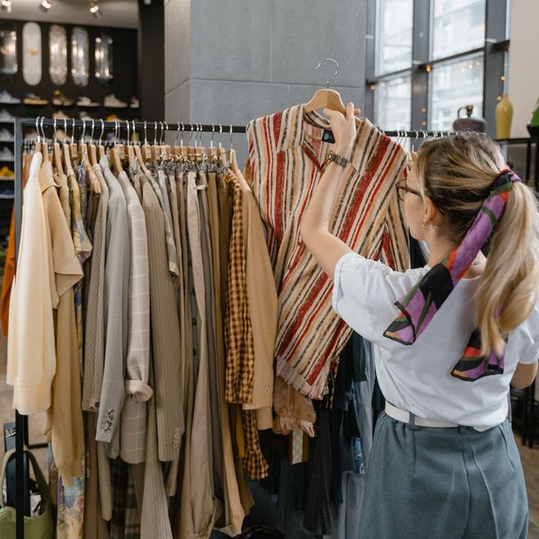 woman browsing through clothes
