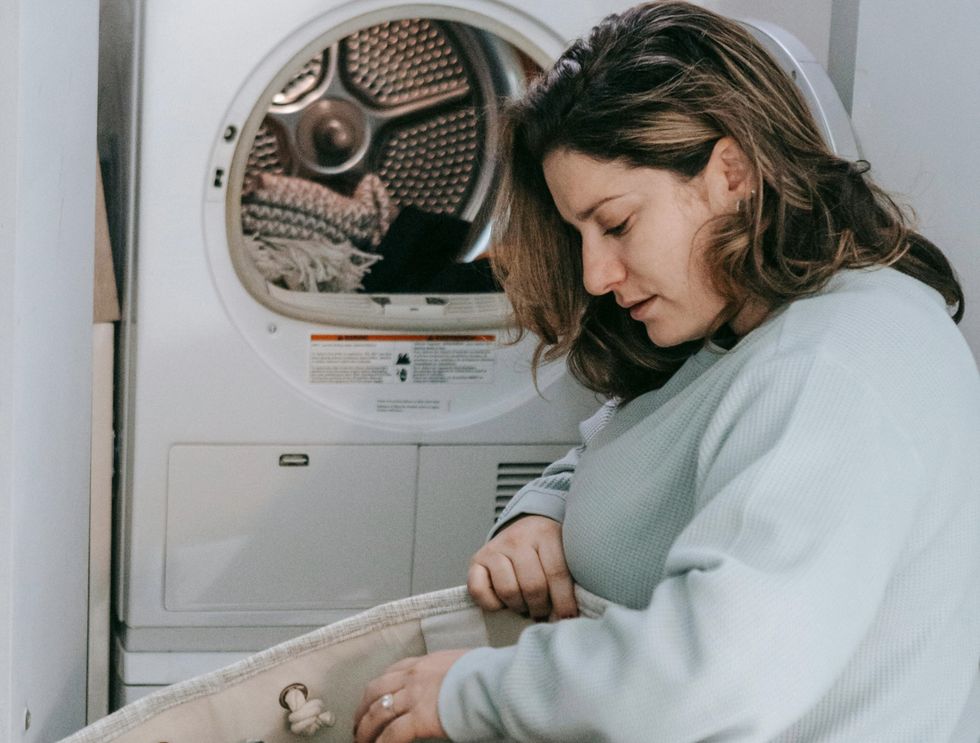 woman doing laundry
