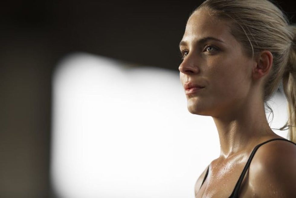 Woman exercising outdoors