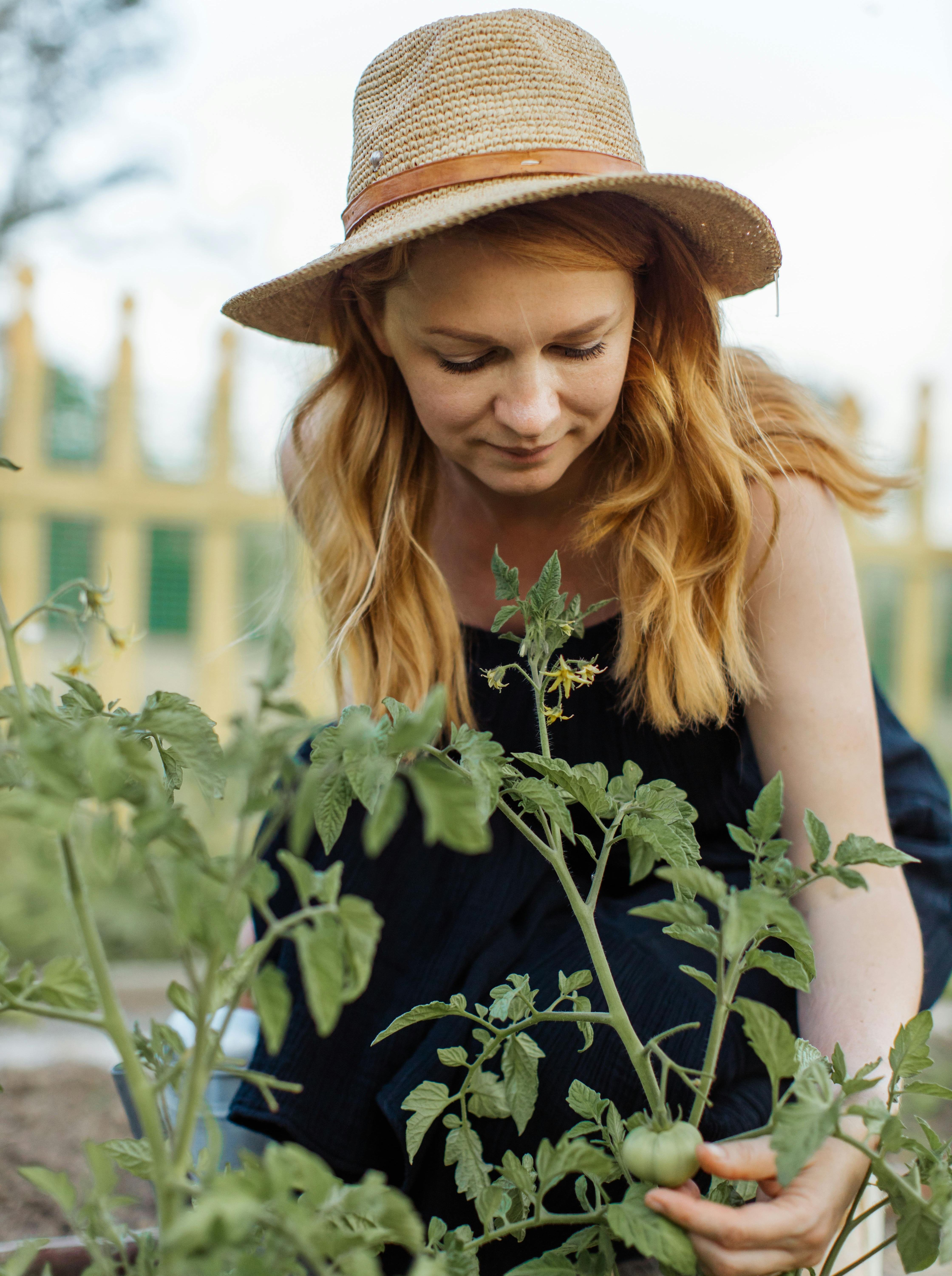 woman in her vegetable garden