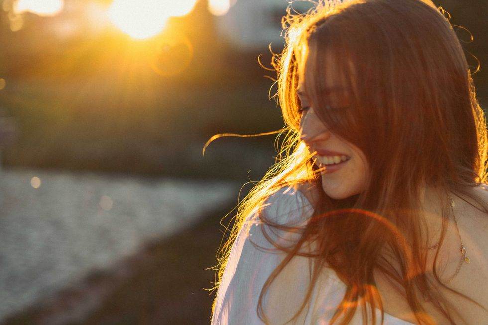 woman in sun