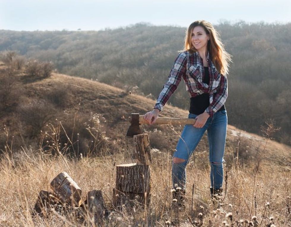 woman lumberjack