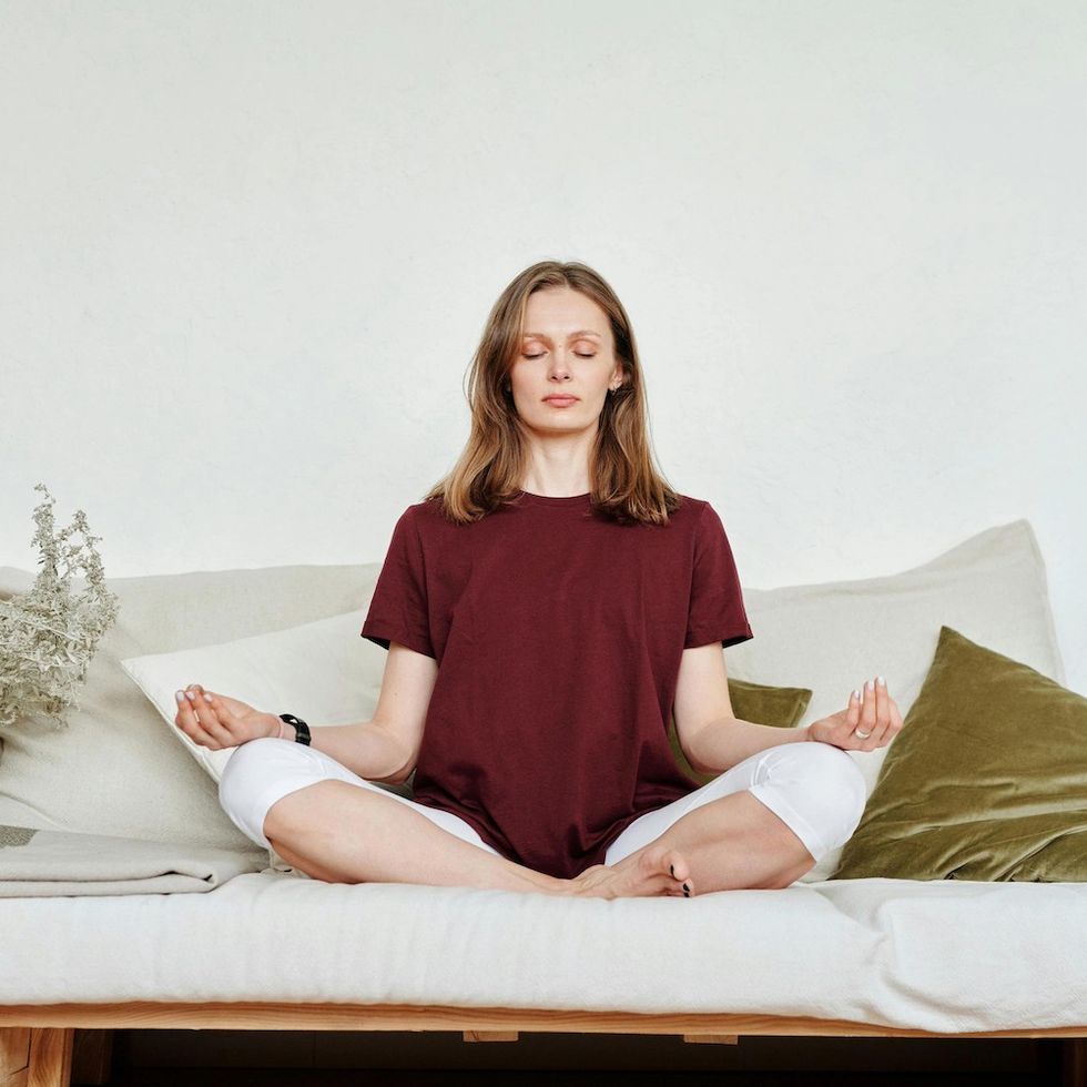 woman meditating