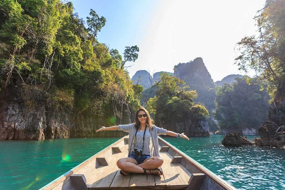 woman on a boat solo female travel
