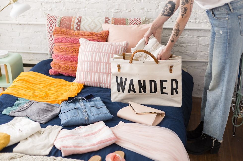 woman packing for a vacation