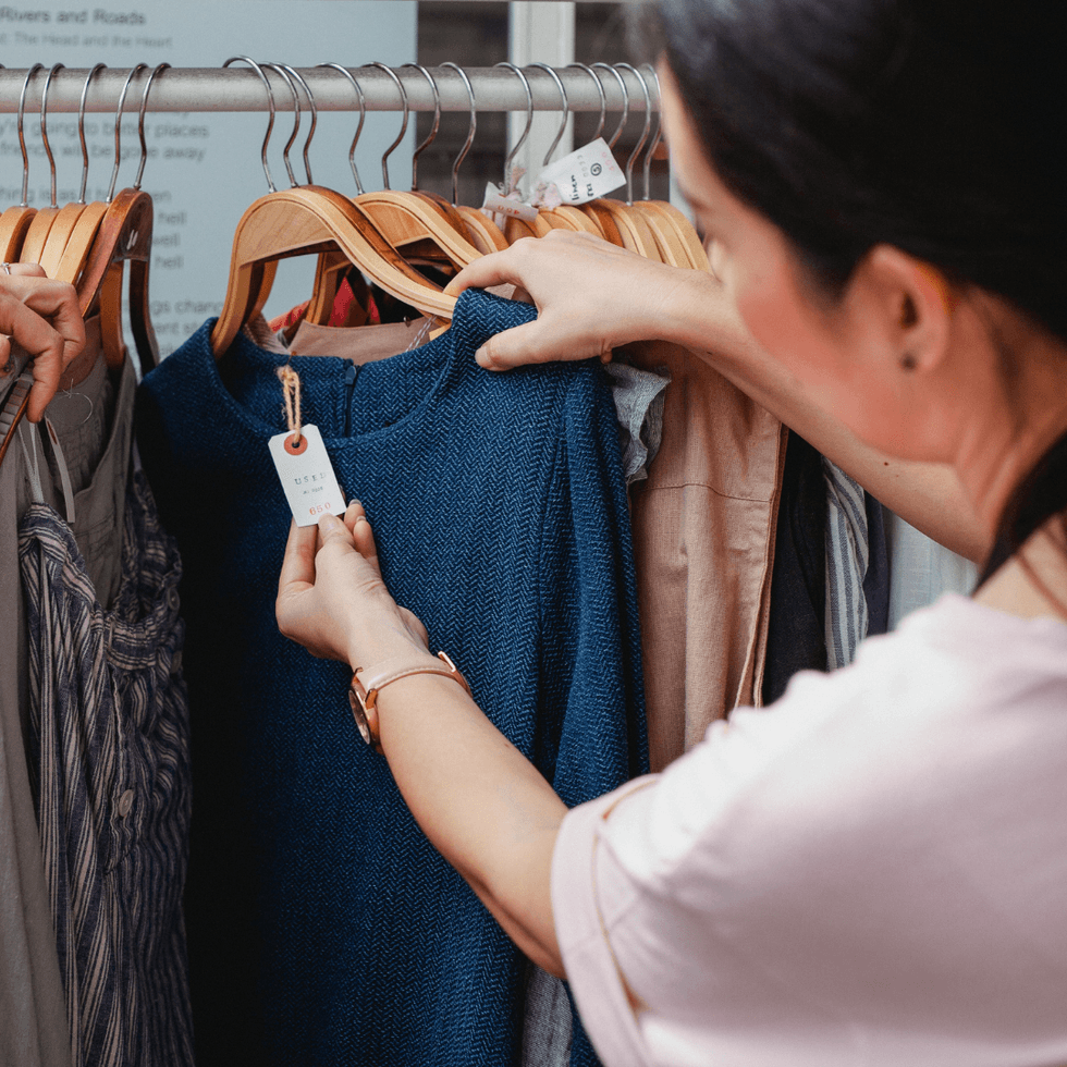 Woman shopping for clothes