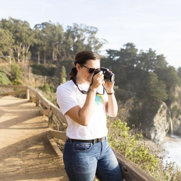 woman taking photographs