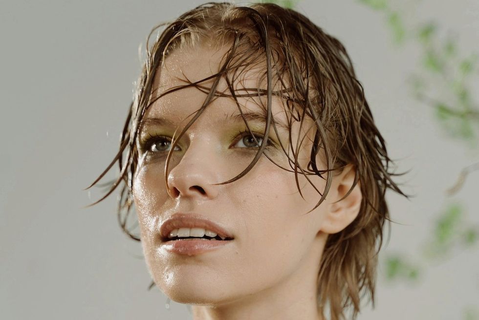 woman with water on her head