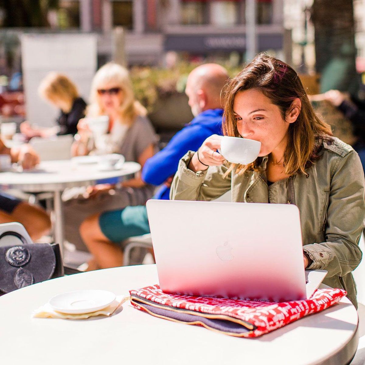 woman writing cover letter