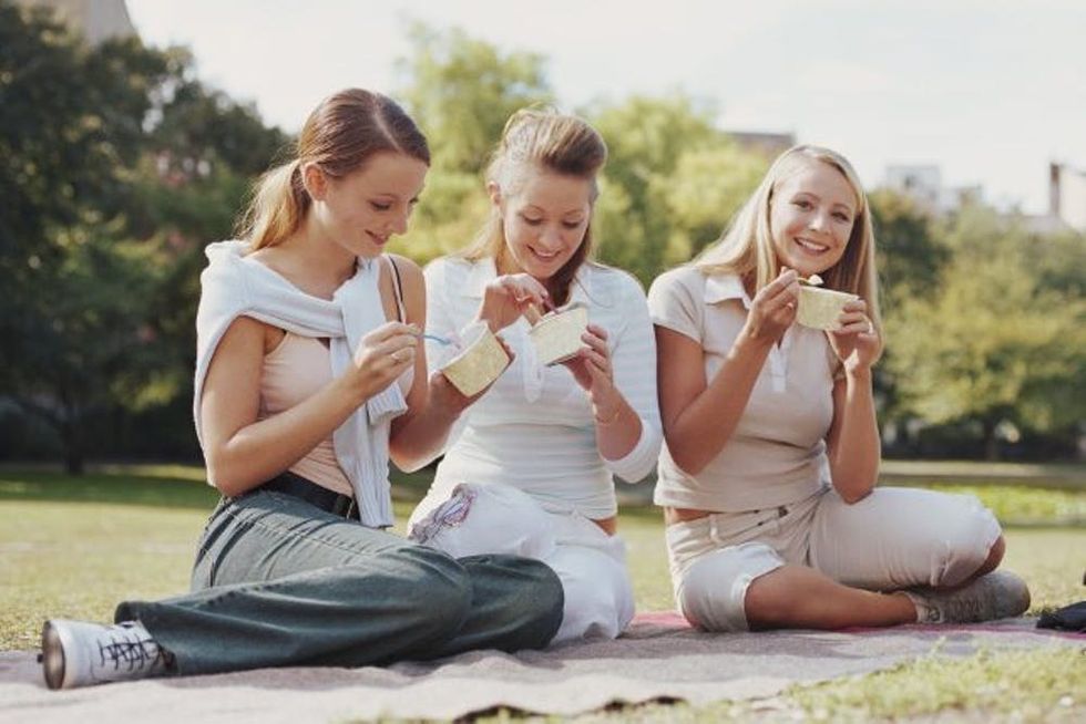 women eating ice cream