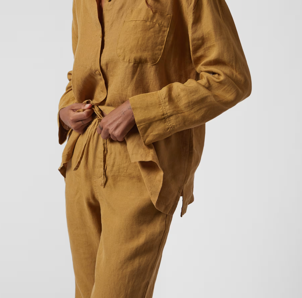 Women's Linen Pant in Ochre