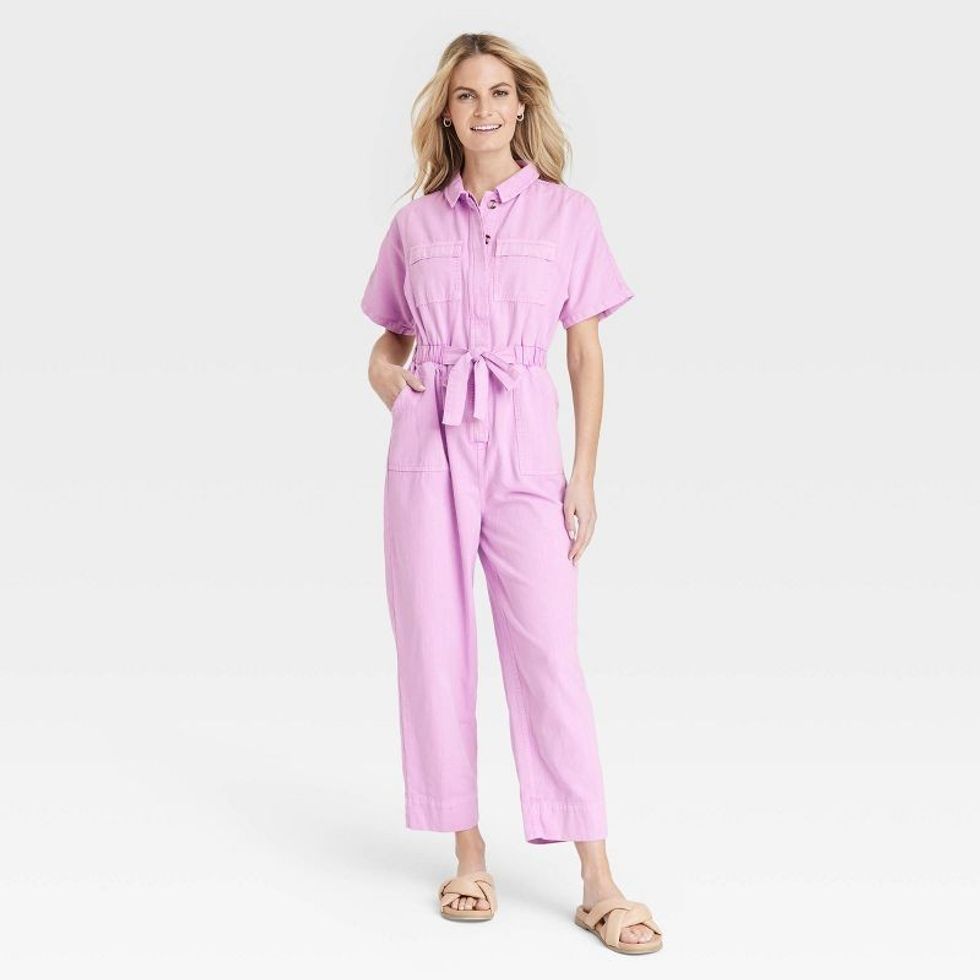 Women's Short Sleeve Button-Front Boilersuit