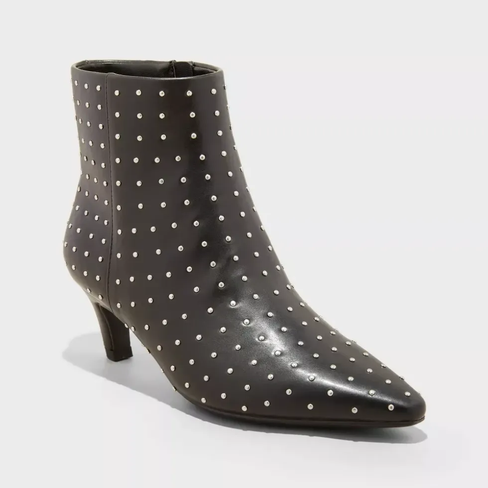 Women's Taylor Jet Studded Kitten Heel Ankle Boots with Memory Foam Insole
