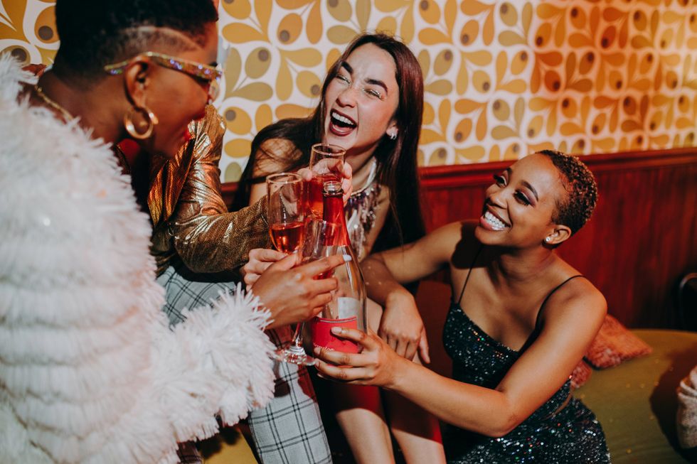 women toasting at a party