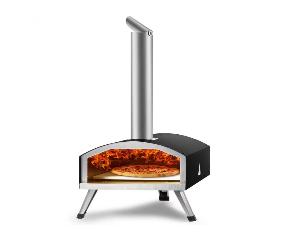 wood and charcoal-fired outdoor pizza oven