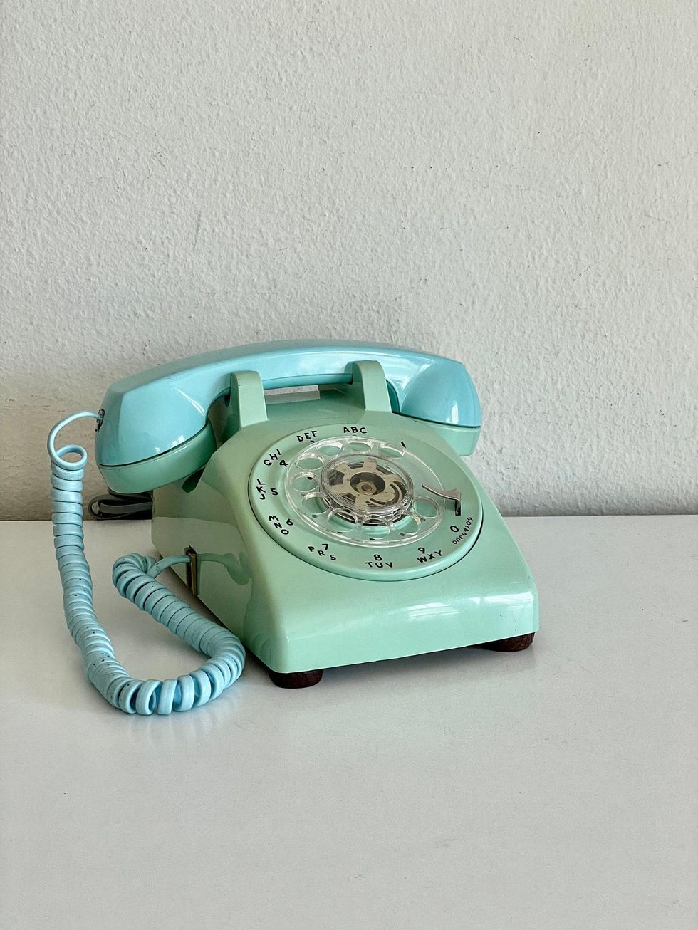Working Vintage Blue Rotary Phone