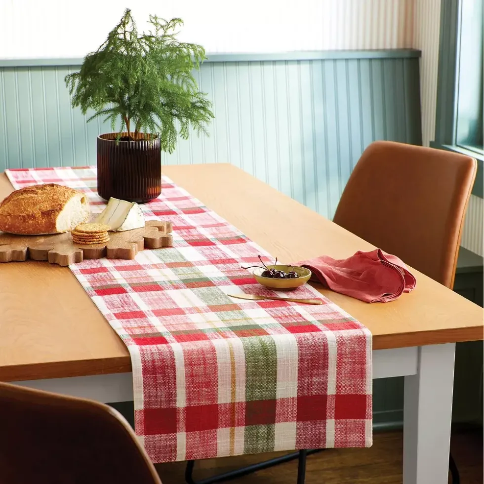 Woven Plaid Table Runner