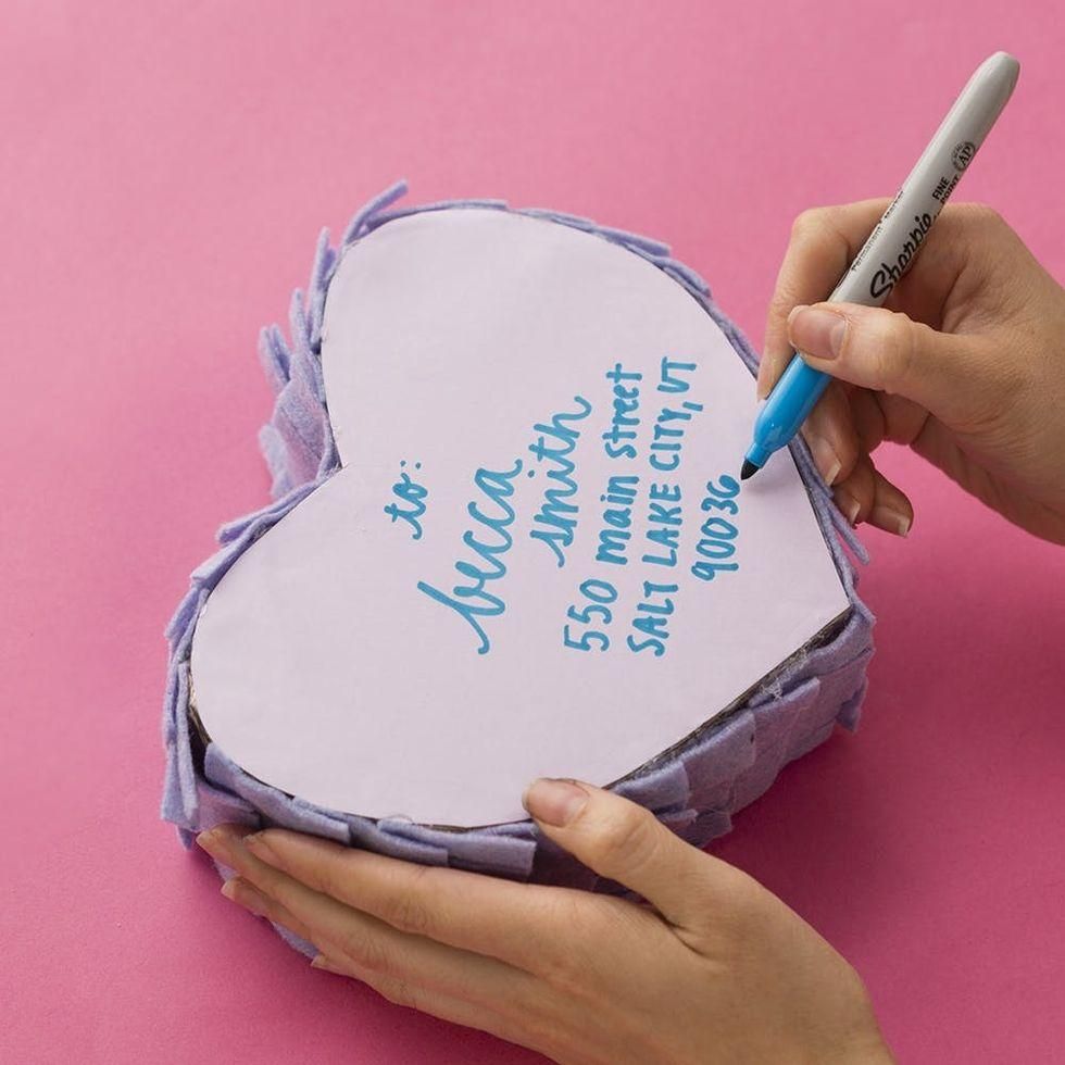 writing a message or address on the back with a sharpie