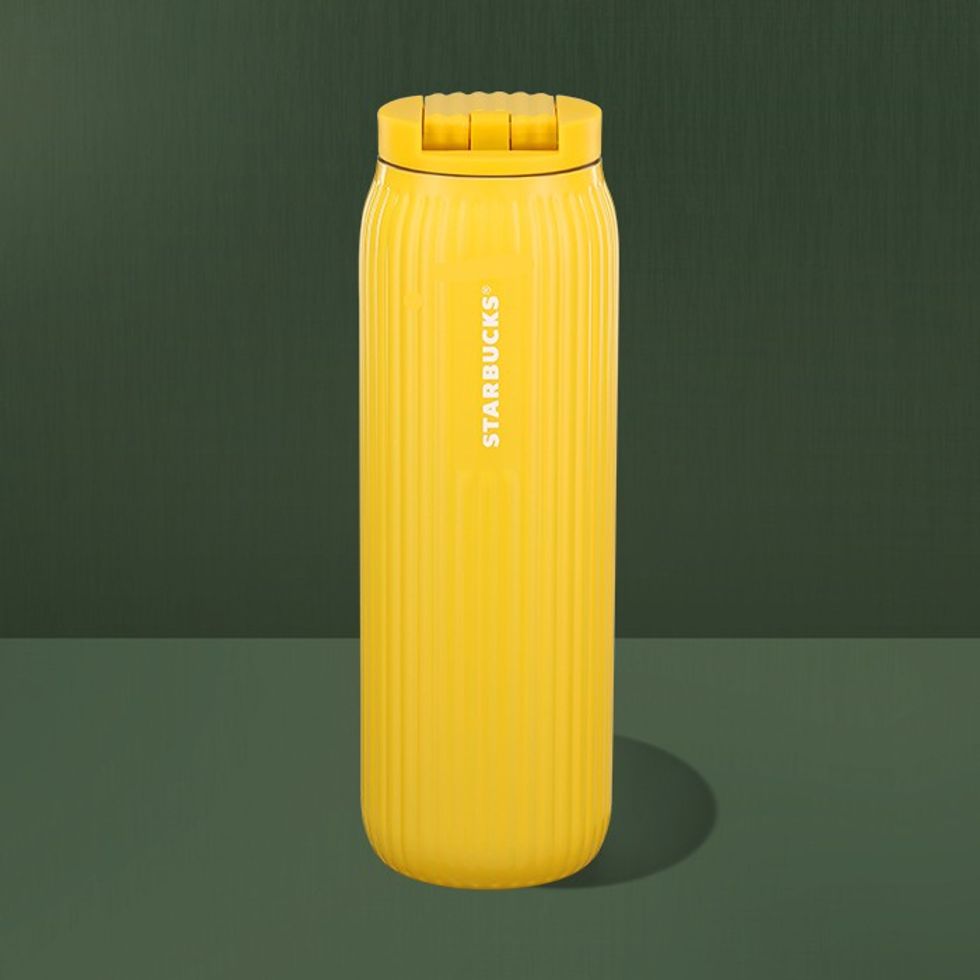 Yellow Pleated Tumbler