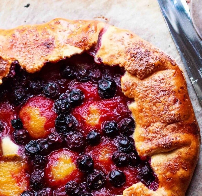 Yellow Plum and Blueberry Galette