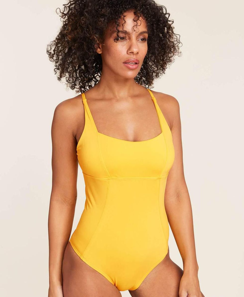 yellow plus size swimsuits