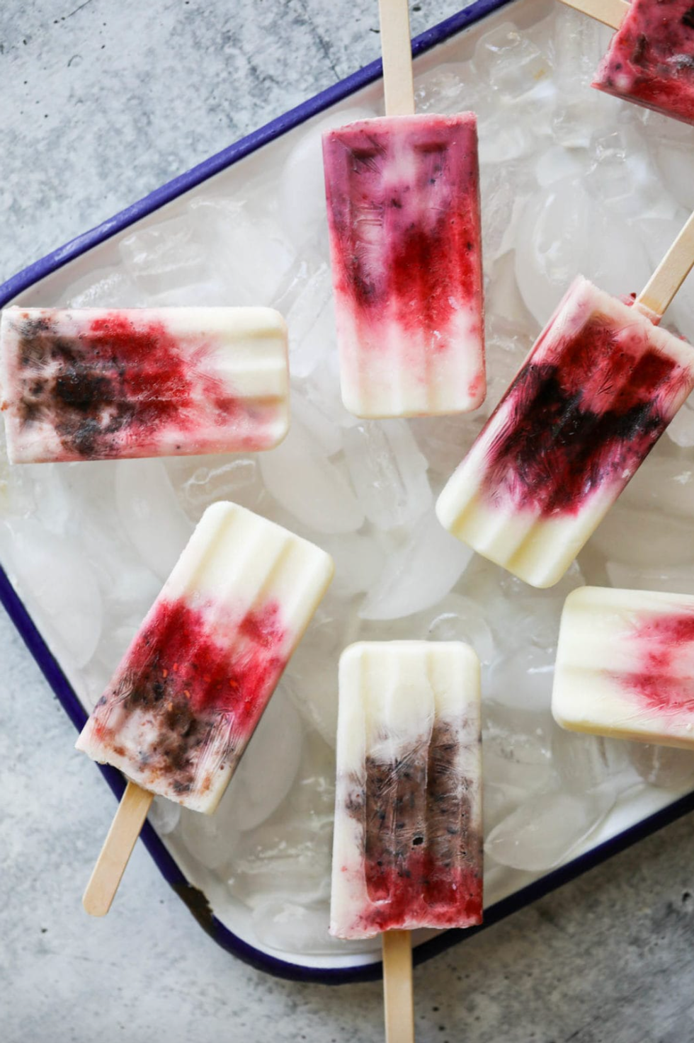 Yogurt Popsicles with Berries
