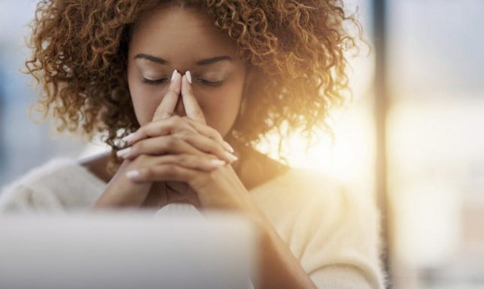 Young woman stressed out