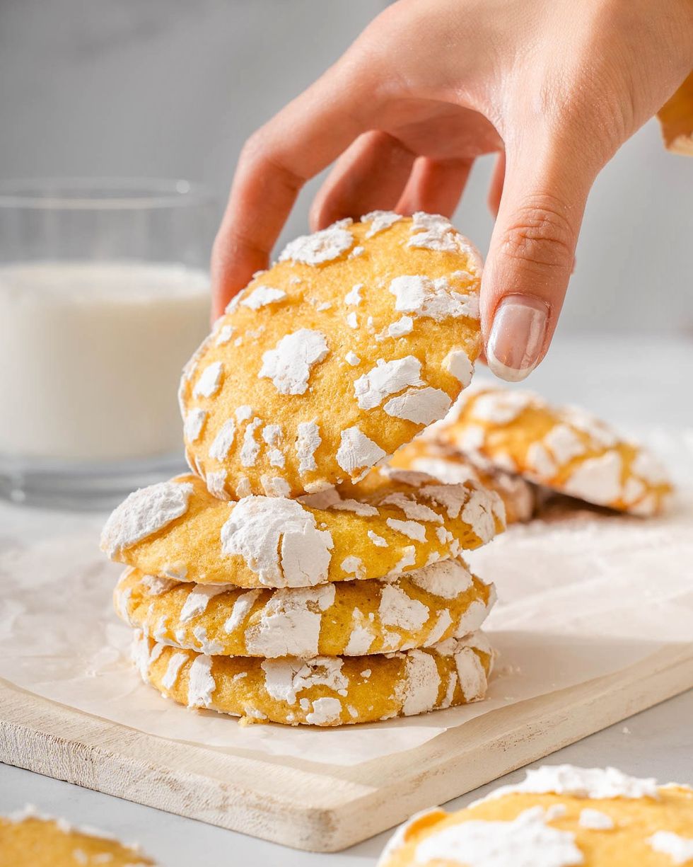 Yuzu lemon crinkle cookies