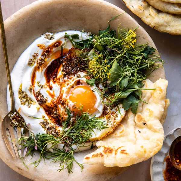 Za'atar Eggs With Lemony Yogurt and Herbs