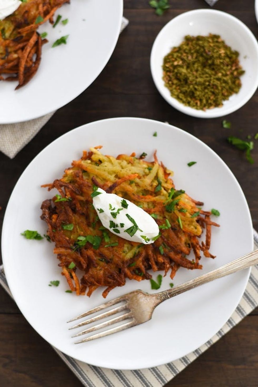 Za'atar Spiced Potato and Carrot Latkes