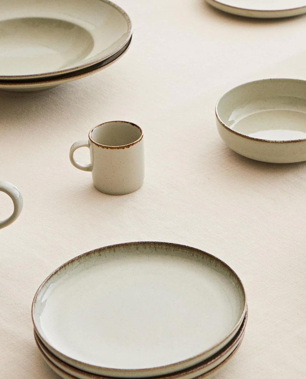 Zara Home Complete Porcelain Tableware Set With Rim