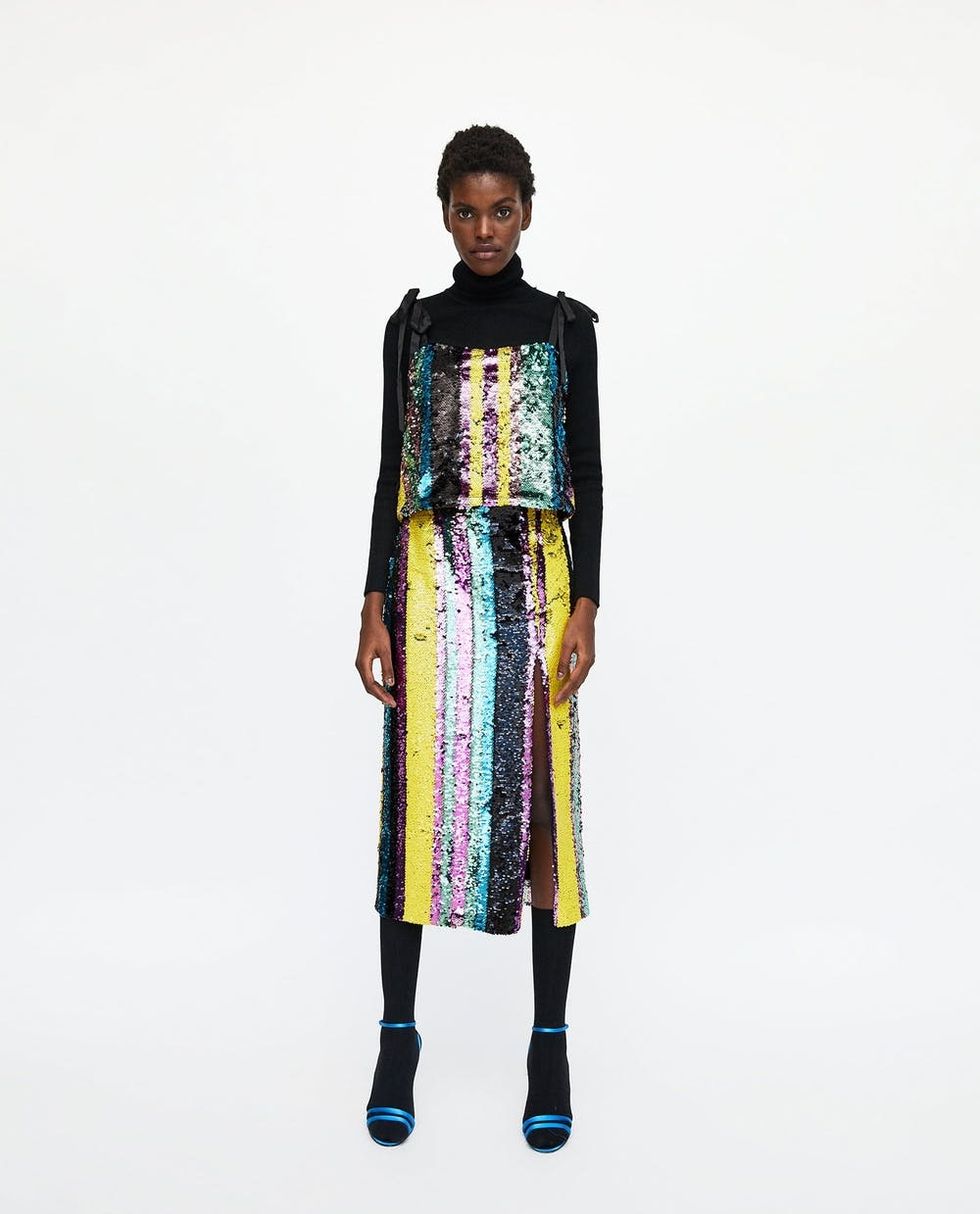 Zara Multicoloured Sequin Top