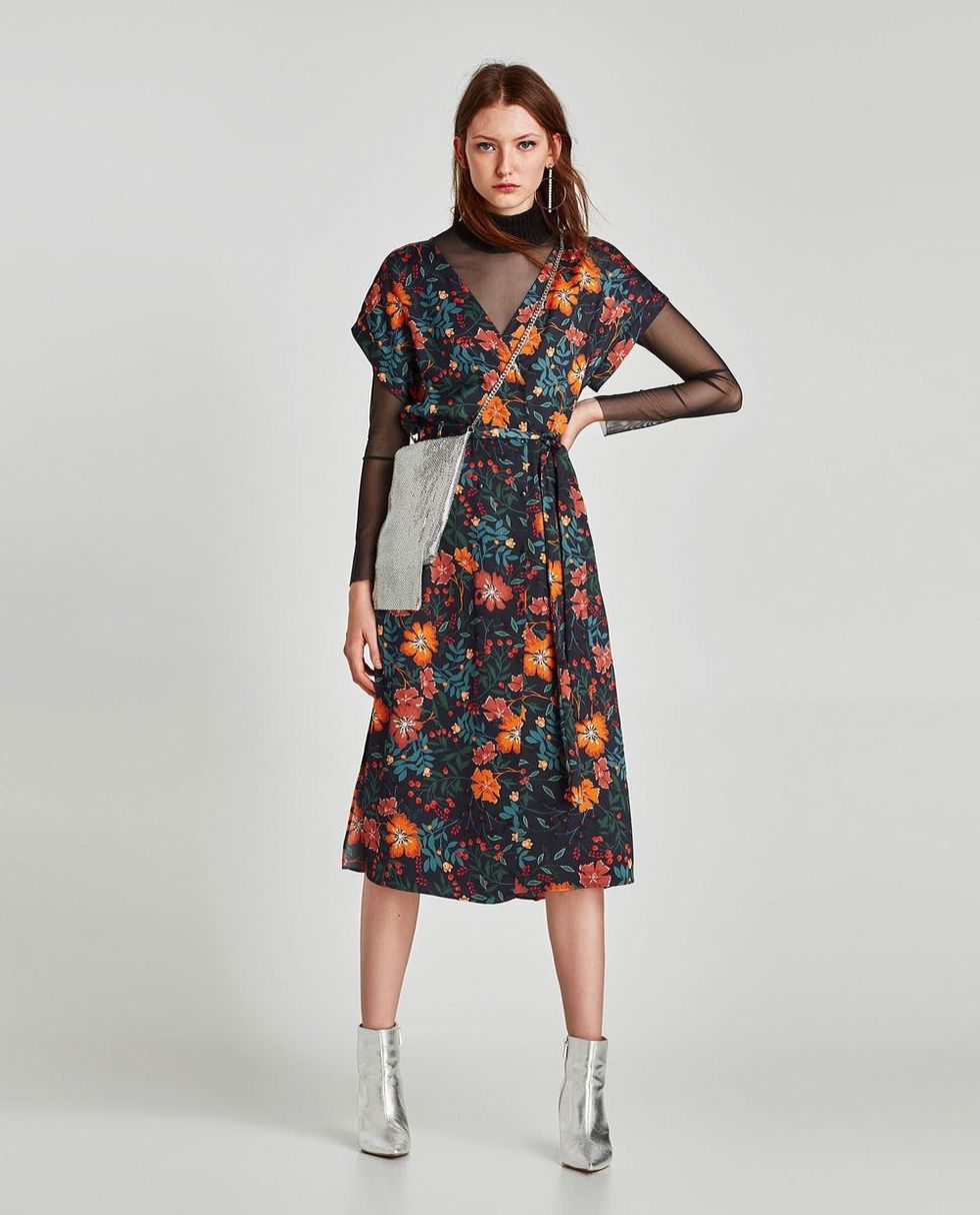 Zara Printed Midi Dress