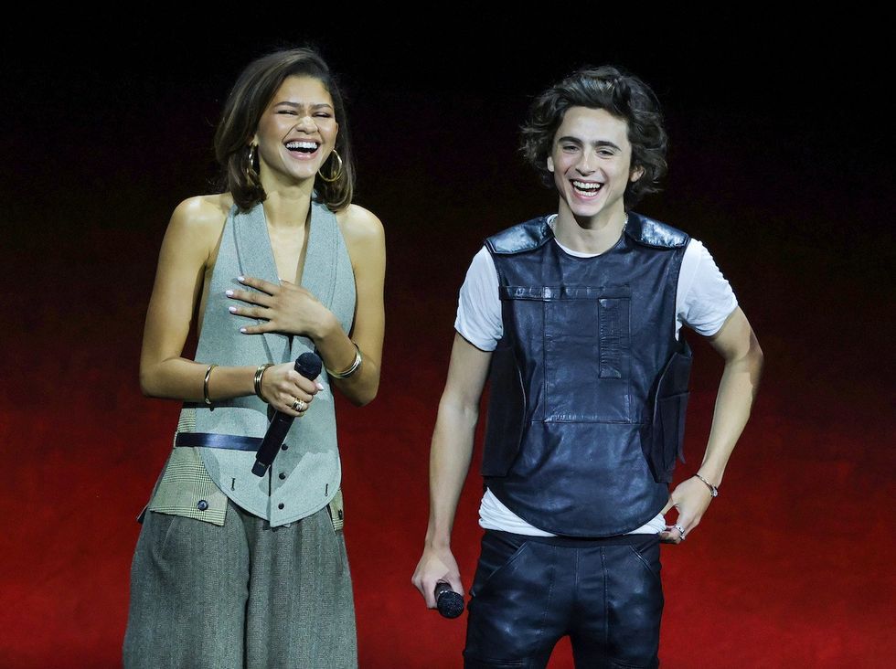 zendaya and timothee chalamet dune 2 las vegas cinemacon