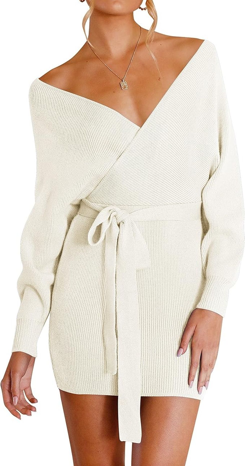 Zesica Backless Pullover Sweater Dress