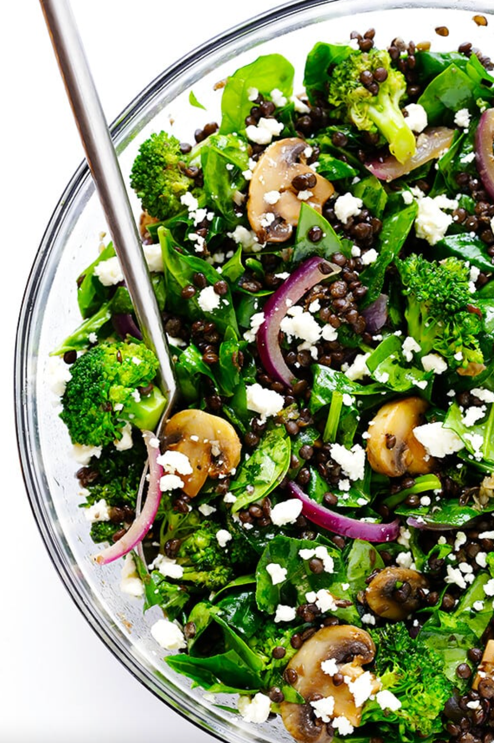 Zesty Lentil Spinach Salad