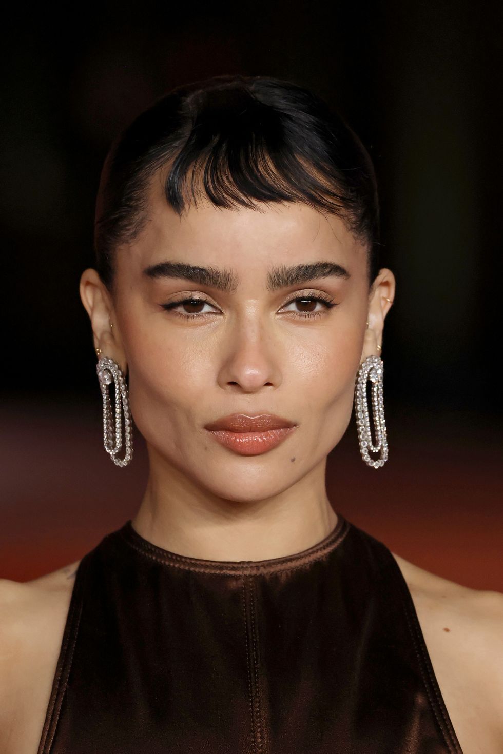 zoe kravits with micro fringe