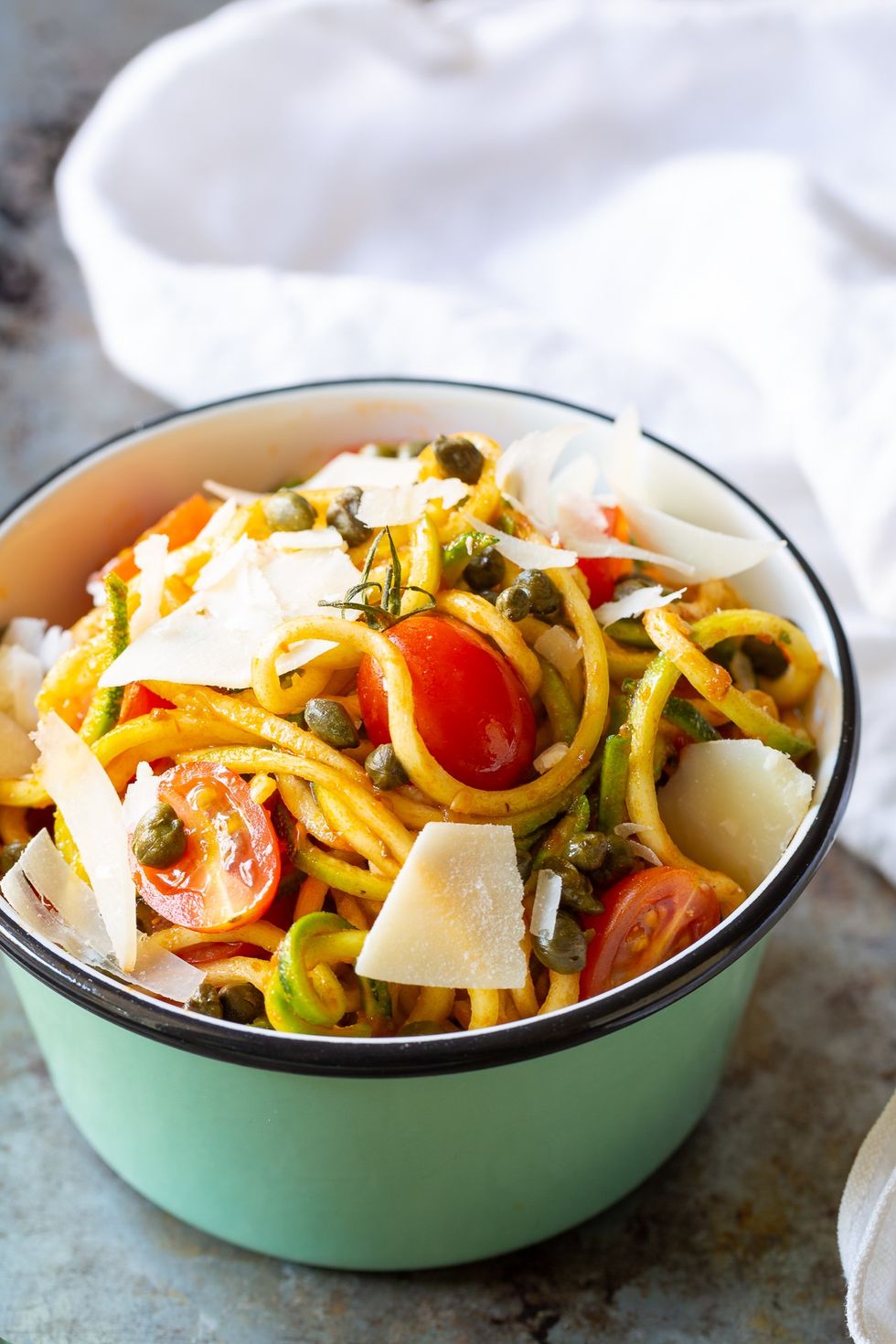 Zoodles with Tomatoes and Capers