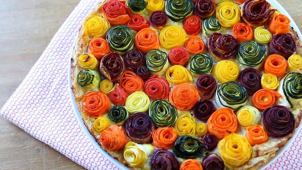 Zucchini and Carrots Roses Tart