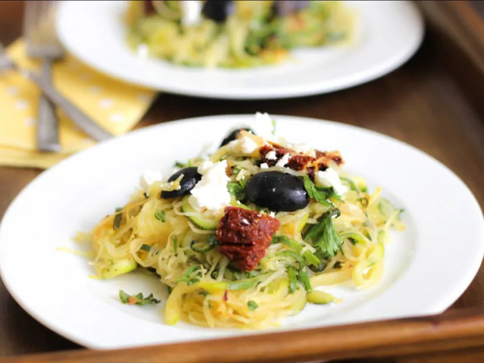 Zucchini and Spaghetti Squash Vegetable Pasta Recipe